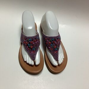 The Sak Shana Women’s 8 Purple Beads Crochet Upper Flat Thong Flip Flop Sandals